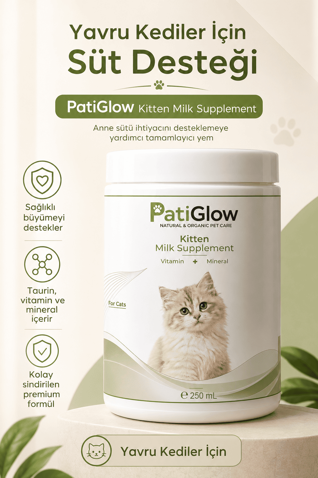 PatiGlow Kedi Süt Takviyesi